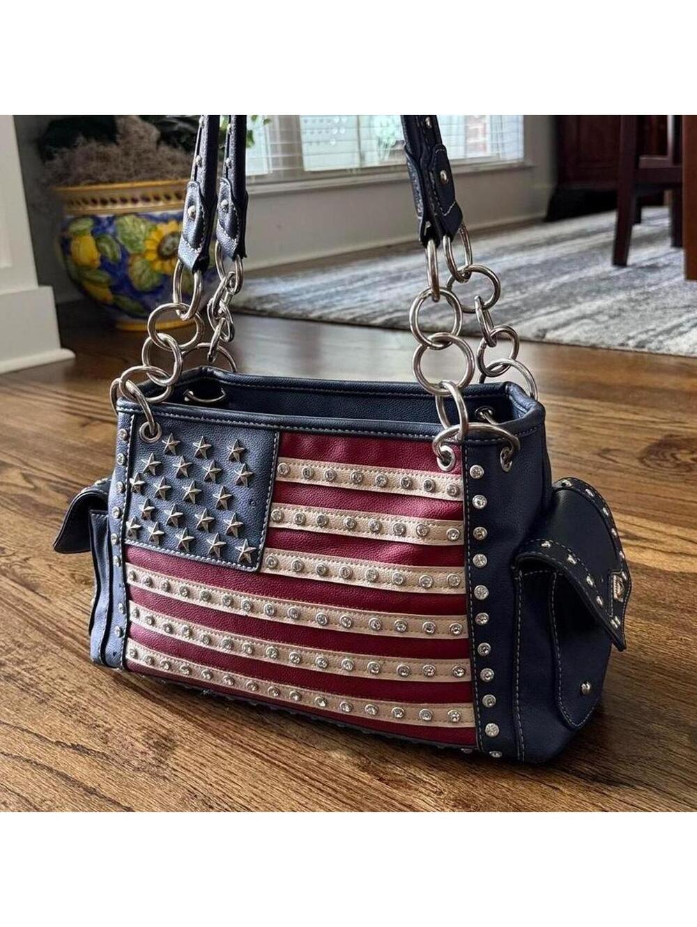 🇺🇸 Y2K Montana West Studded American Flag Bag